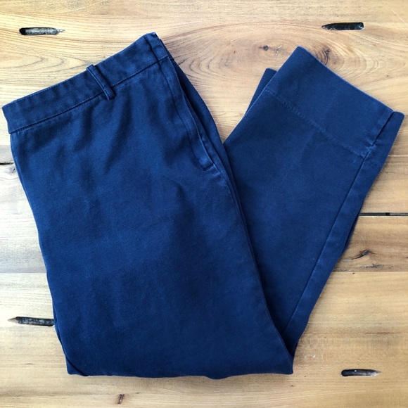 Jones & Co. High Waisted Cotton Navy Blue Cropped Stretch Pants - Picture 7 of 7